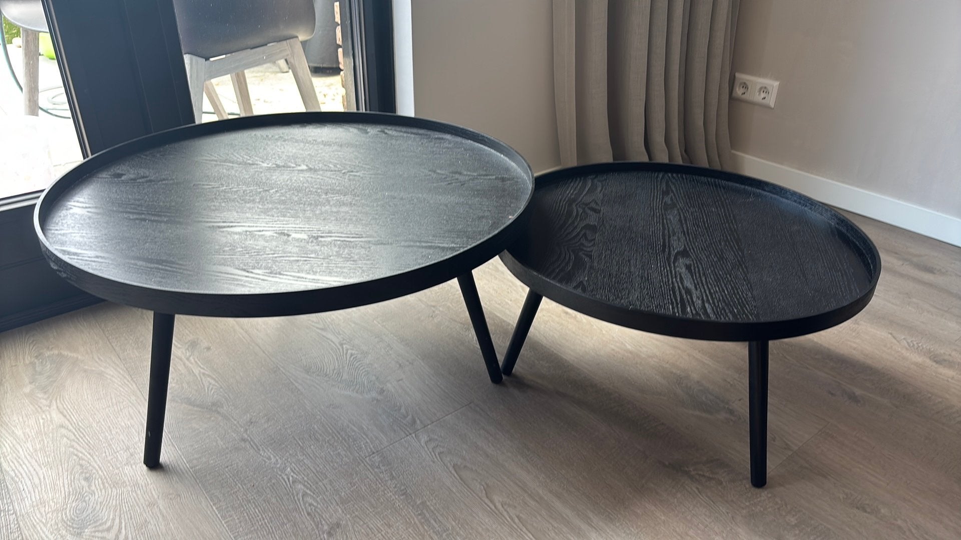 Salontafel set van 2 Woood Mesa L & XL, Ophalen, Zo goed als nieuw, Rond, 50 tot 100 cm