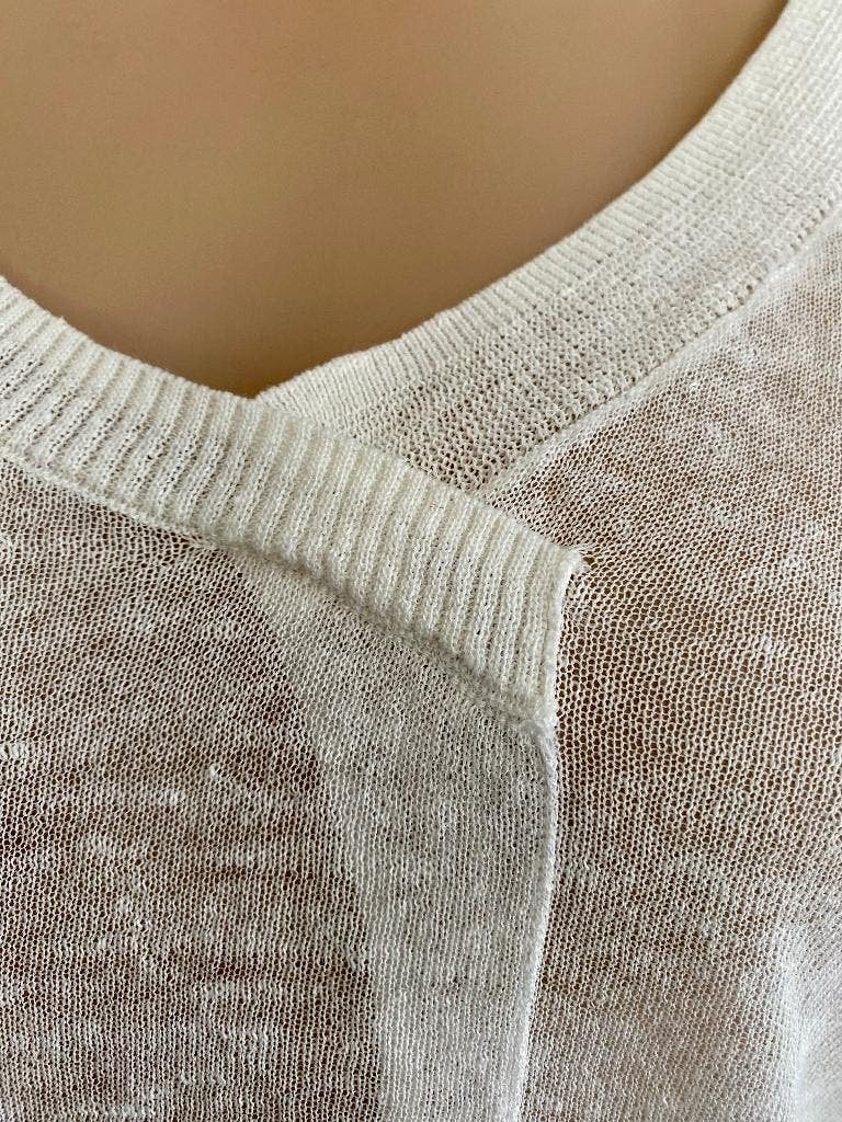 K198 Yaya maat M=38/40 linnen trui top gebroken wit, Kleding | Dames, Truien en Vesten, Maat 38/40 (M), Wit, Ophalen of Verzenden