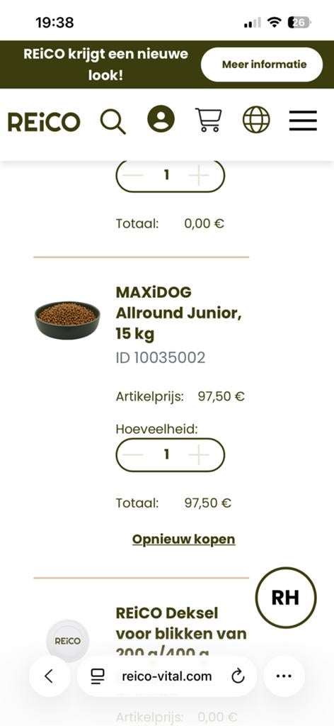 14,25 kg puppy brokken van Reico, Dieren en Toebehoren, Ophalen, Hond