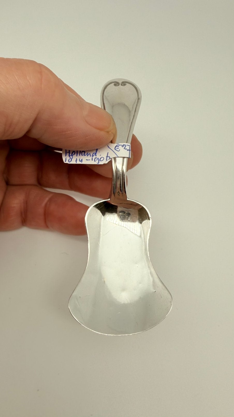Antiek Hollands zilveren theeschepje. Lengte: 9,4 cm., Verzenden, Zilver