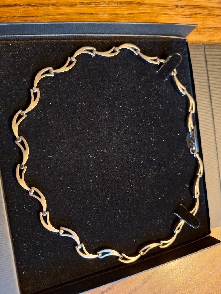 Boccia Titanium Collier Ketting 46 cm Zilver, Ophalen of Verzenden, Zo goed als nieuw, Zilver, Overige materialen