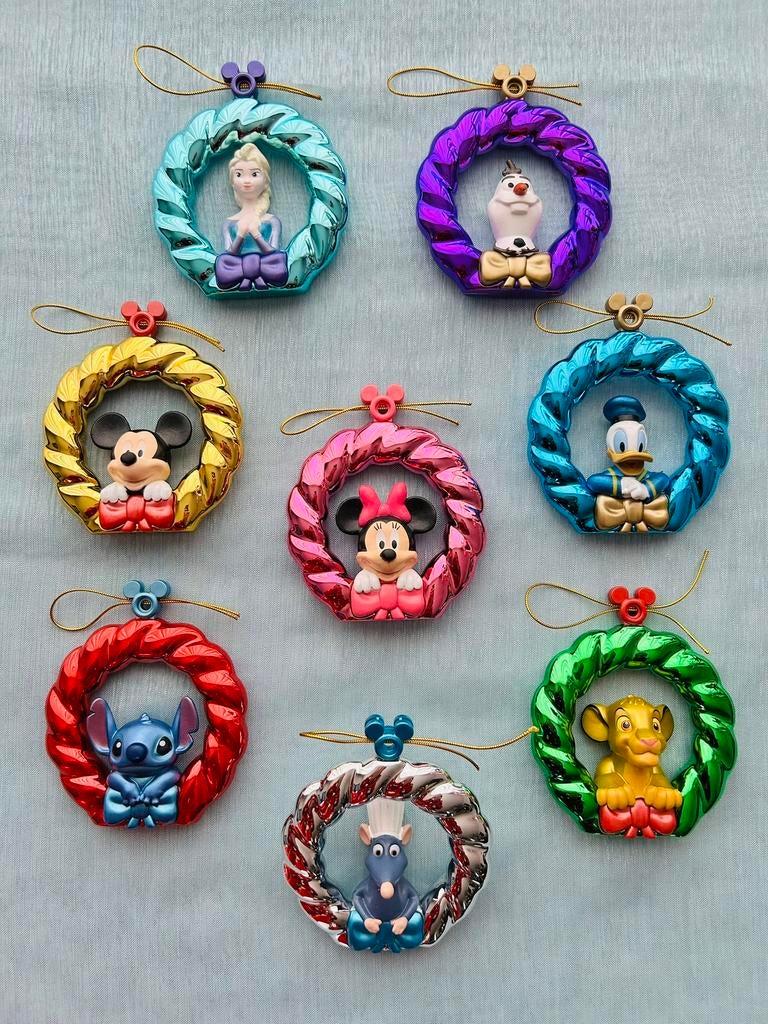 Nieuw Complete Set 8 Disney Kerstkransjes Ornamenten, Ophalen of Verzenden, Mickey Mouse, Nieuw, Beeldje of Figuurtje