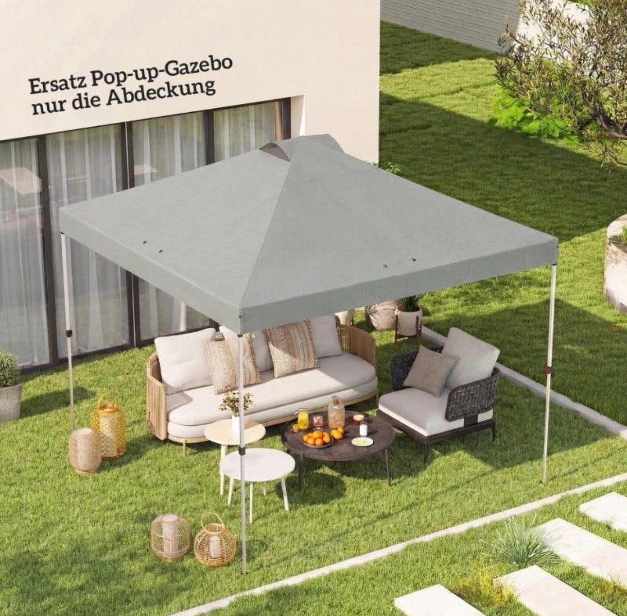 Vervangende Pop-up Paviljoenhoes - Grijs Nieuw, Tuin en Terras, Partytenten, Minder dan 4 meter, Nieuw, A, Paviljoen