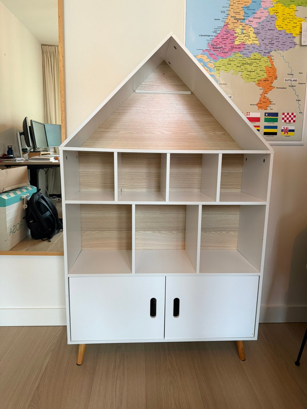 Kinder boekenkast Tobias huisje wit, Ophalen, 100 tot 150 cm, 50 tot 100 cm, Zo goed als nieuw
