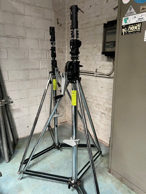 Manfrotto wind up U087  per 2 in flightcase, Ophalen, Driepoot, Zo goed als nieuw, 175 cm of meer
