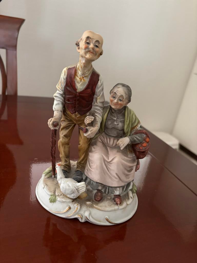 Set van 5 Oude Beelden: Opa, Oma, Jager en Drinker, Ophalen of Verzenden, Gebruikt, Mens