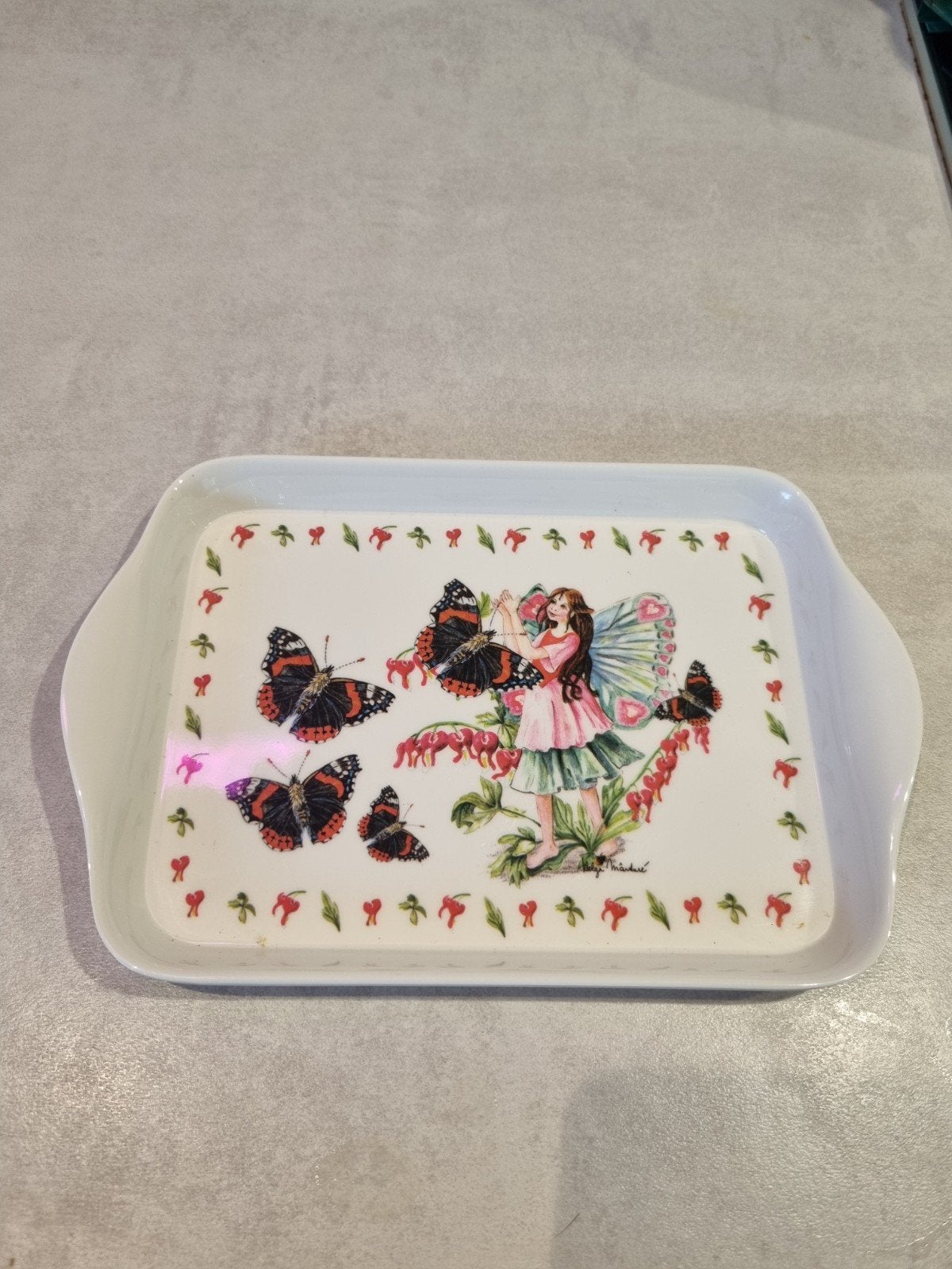 Klein dienblad van Helga Martare met vlinders en elfje, Kunststof, Nieuw, Ophalen of Verzenden, Met afbeelding/tekst