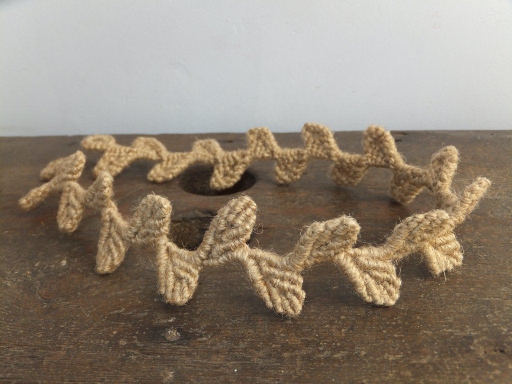macrame deco, bladeren, rank, voor plantenwand of bloempot, Ophalen