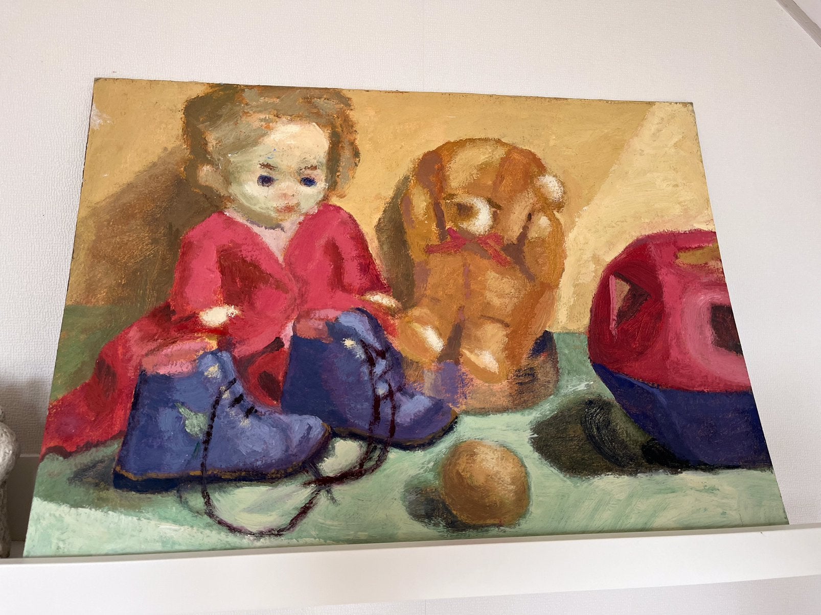 Nostalgisch olieverf schilderijtje, Antiek en Kunst, Ophalen of Verzenden