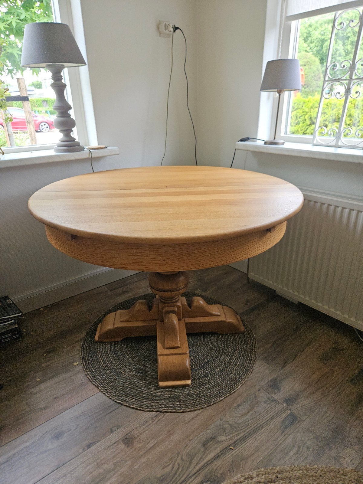 Ronde eettafel van eikenhout - uitschuifbaar, Ophalen, Gebruikt, Klassiek, Vier personen
