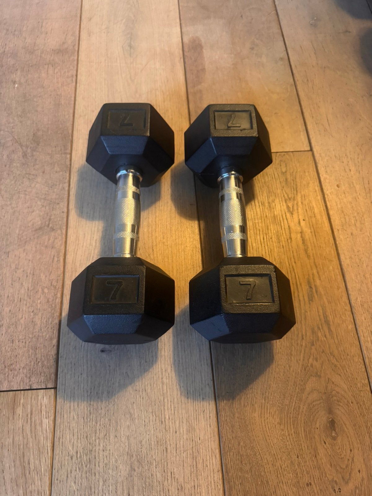 Set 7 kilo hex dumbbells, Ophalen, Zo goed als nieuw, Dumbbell
