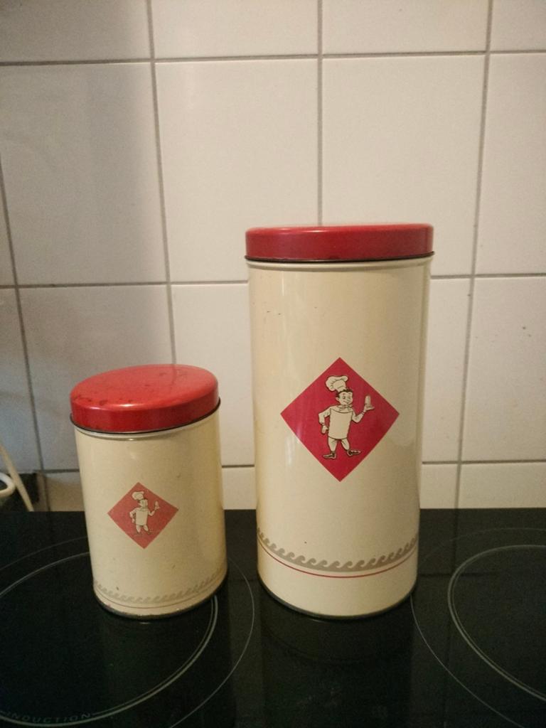 Vintage Bolletje beschuitbus paneermeelbus, Ophalen of Verzenden, Gebruikt, Beschuit, Bolletje