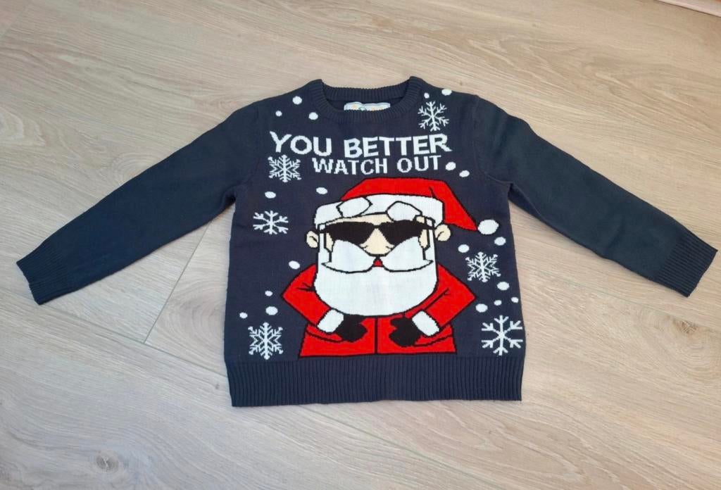 Blauwe kind kerst trui Terstal - maat 104, Kinderen en Baby's, Kinderkleding | Maat 122, Gebruikt, Jongen, Trui of Vest, Ophalen of Verzenden