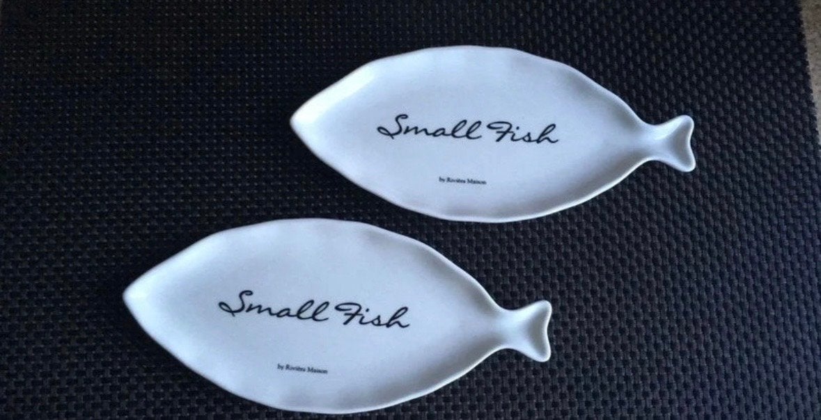 2x Riviera Maison Vis Schaaltjes "Small Fish" - Nieuw, Huis en Inrichting, Keuken | Servies, Ophalen of Verzenden, Nieuw, Overige merken