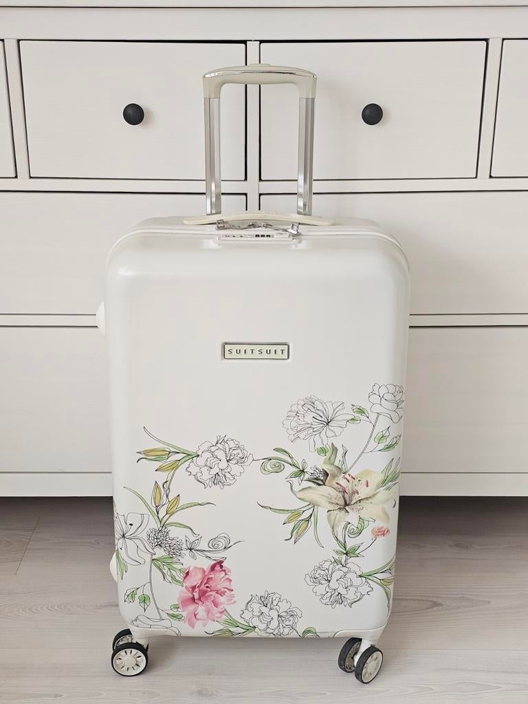 SUITSUIT limited edition English Garden koffer 65 cm., Gebruikt, Hard kunststof, 45 tot 55 cm, Slot