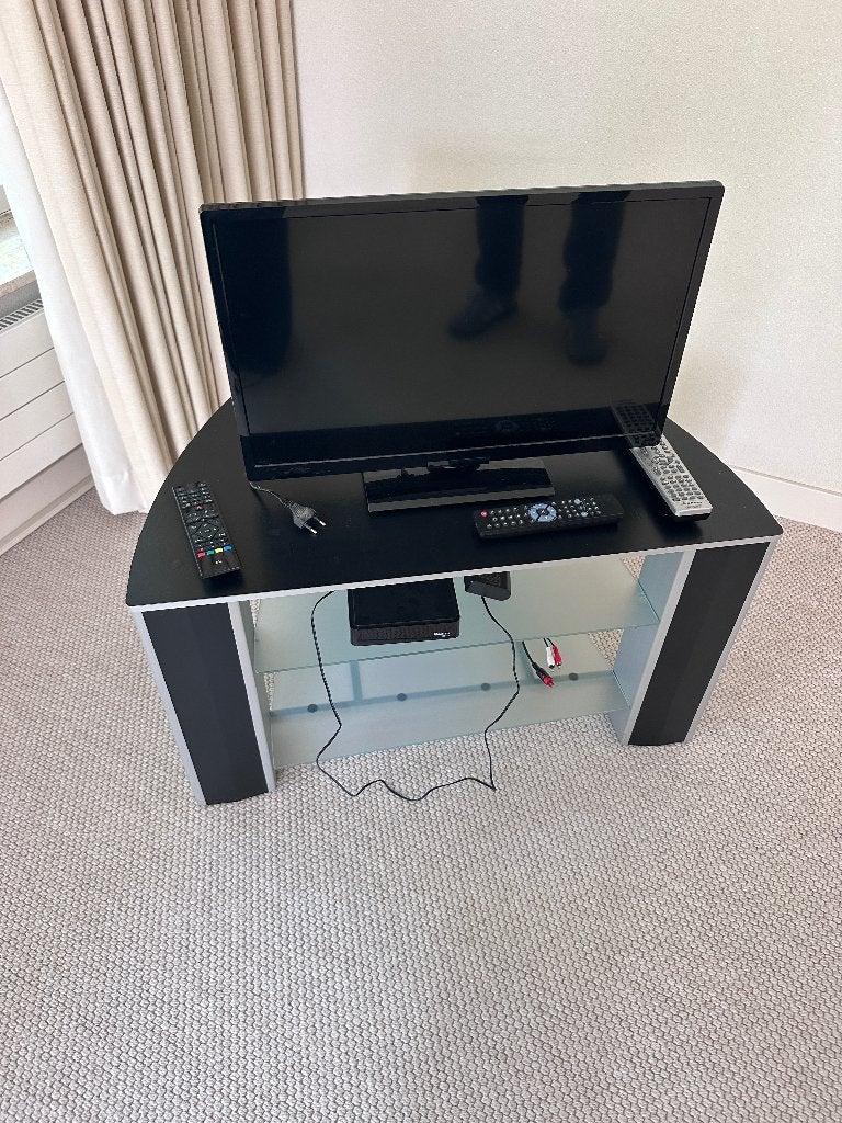 tv meubel glas/zwart, Ophalen, Gebruikt, 50 tot 100 cm, Glas