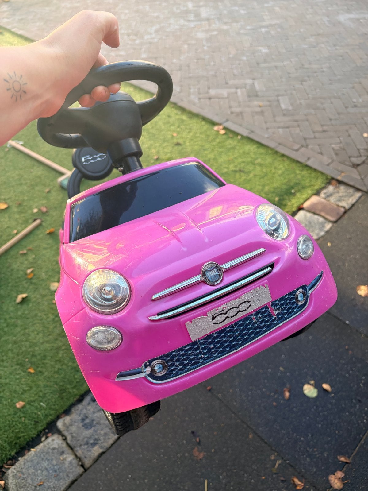Roze Fiat 500 loopauto voor kinderen, Ophalen, Gebruikt, Loopvoertuig