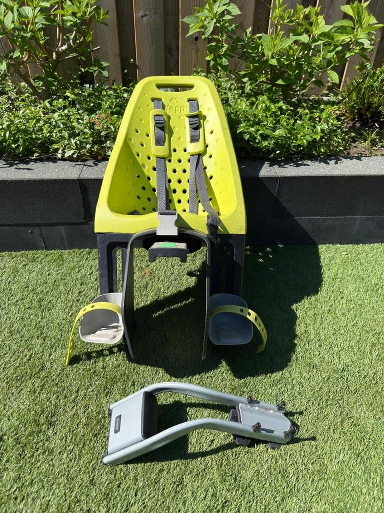 Yepp fiets achterzitje geelgroen in heel goede staat, Ophalen, Achterzitje, Yepp, Gebruikt