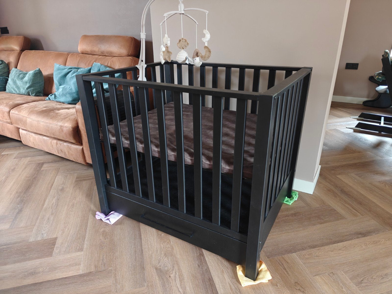 Europe Baby Casper Box II zwart + lade, boxkleed & mobiel, Ophalen, Boxkleed