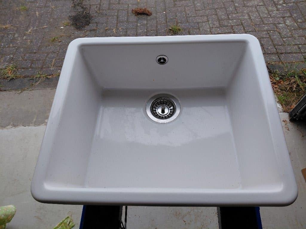 Spoelbak Keramiek, Ophalen of Verzenden, Zo goed als nieuw, Steen, Wastafel