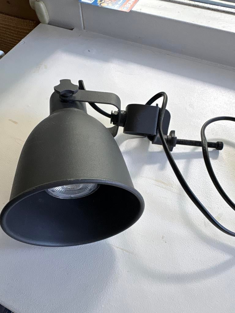 Zwarte klemlamp / spot, Huis en Inrichting, Ophalen of Verzenden, Gebruikt