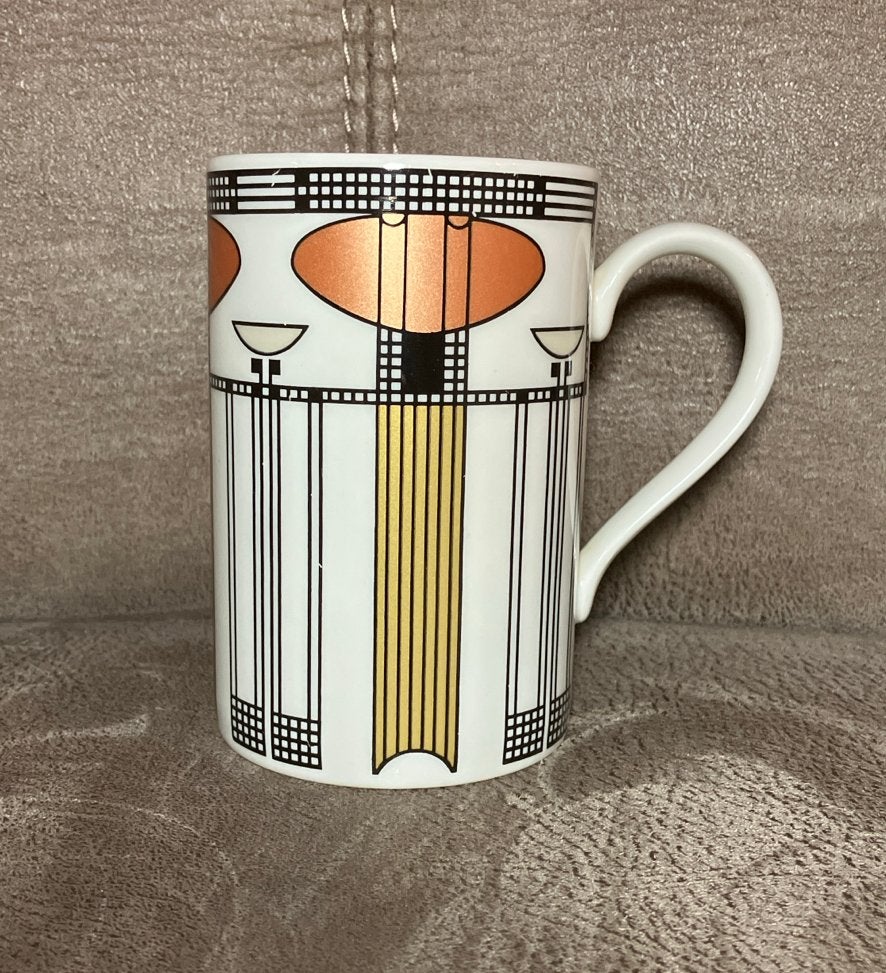 Dunoon beker 'Kelvin in the style of Mackintosh' Stoneware, Gebruikt, Overige merken, Keramiek, Modern