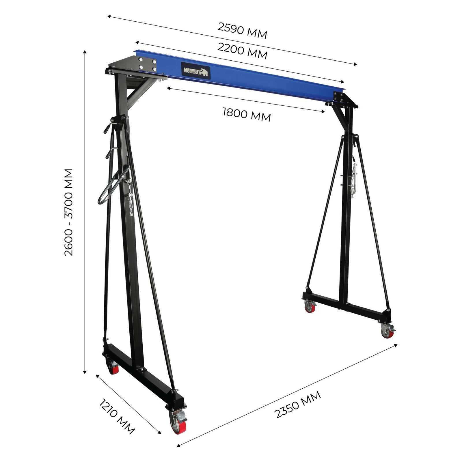 Verstelbare Portaalkraan 2000KG - Mobiele Werkplaatskraan, Ophalen of Verzenden, Nieuw, Handmatig