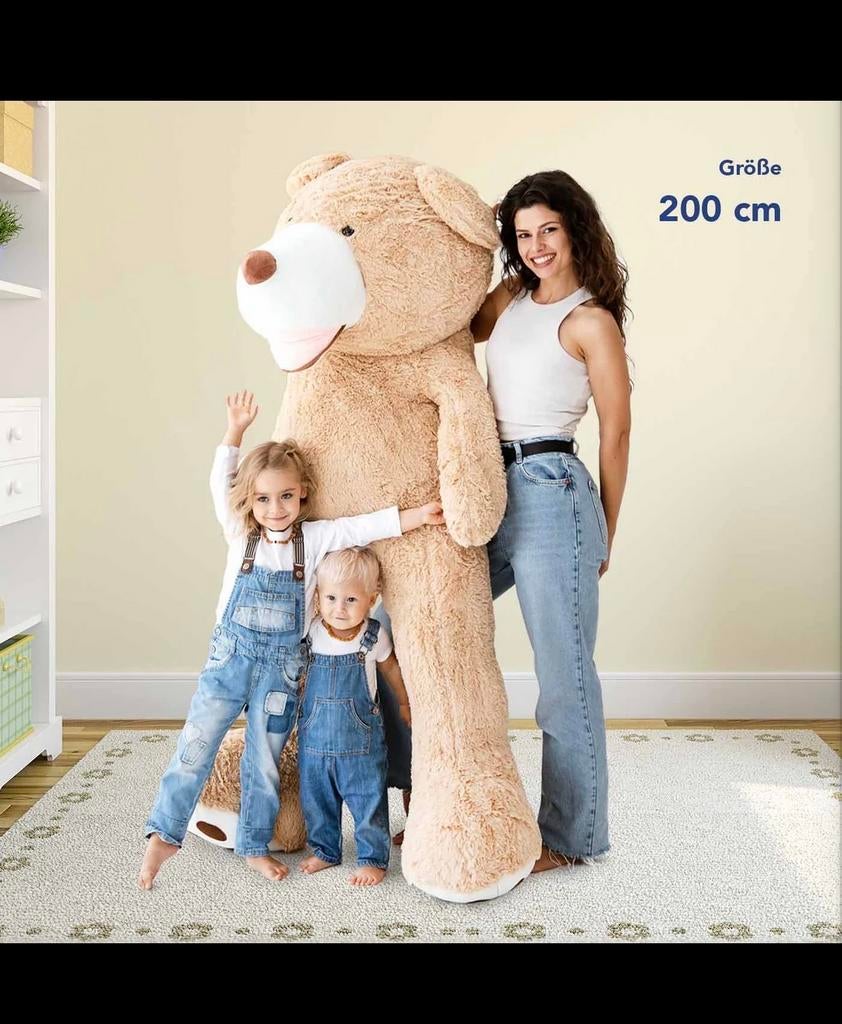 Grote zachte knuffelbeer - 2 meter hoog, Ophalen, Beer, Zo goed als nieuw, Bruin