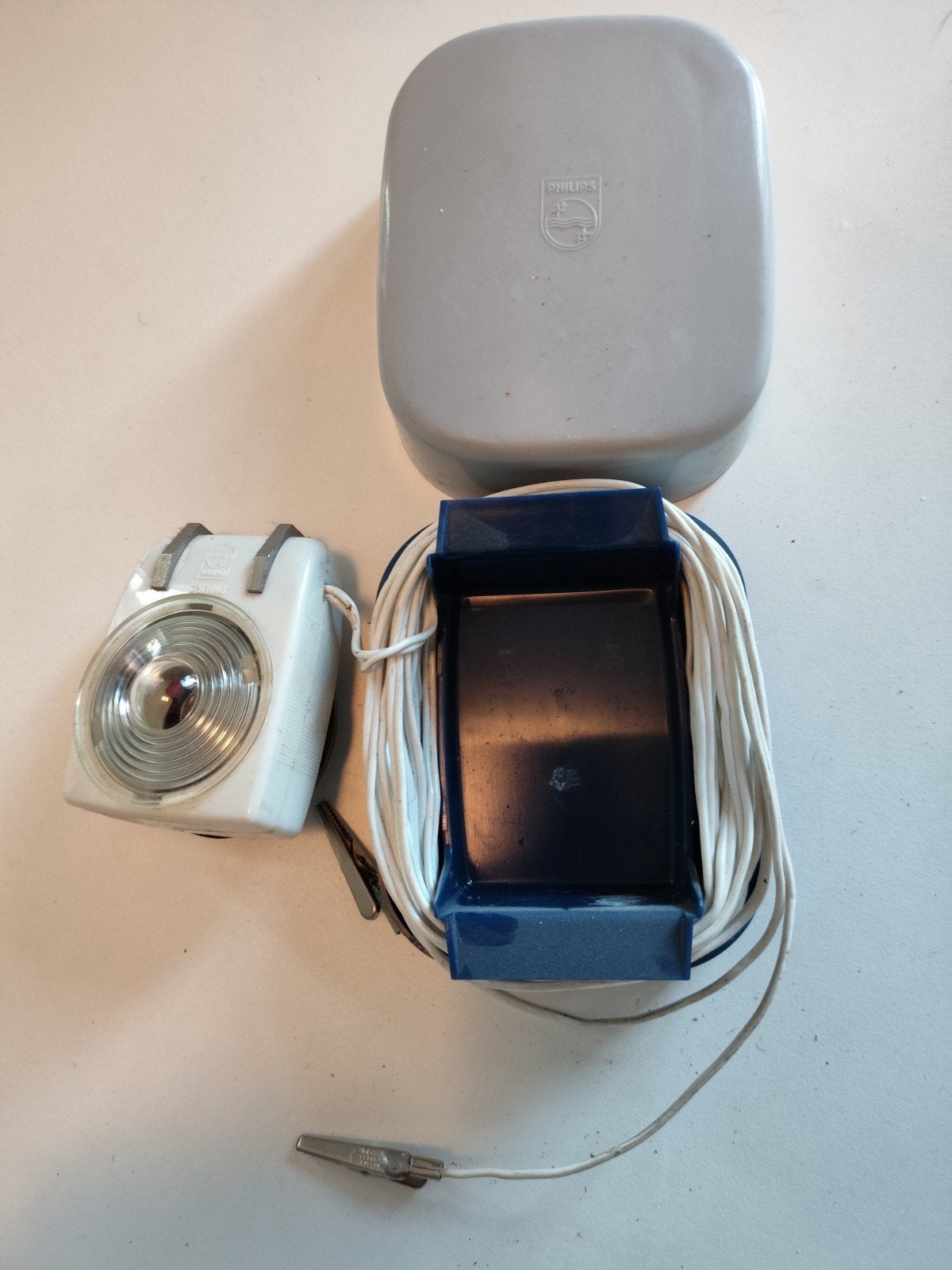 Vintage Philips microfoon/lamp (???) met originele doos, Ophalen of Verzenden, Gebruikt, Audio