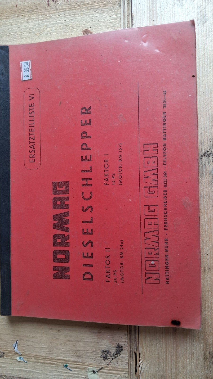 Handboek Normag Oldtimer Dieselschlepper Ersatzteilliste VI, Boeken, Ophalen of Verzenden