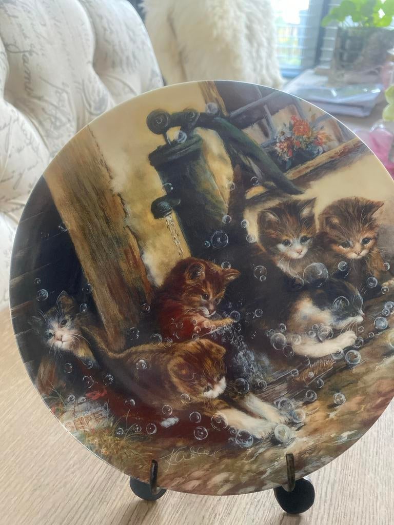 Seltmann Weiden Sierbord "Schäumender Spaß" Katten, Ophalen of Verzenden