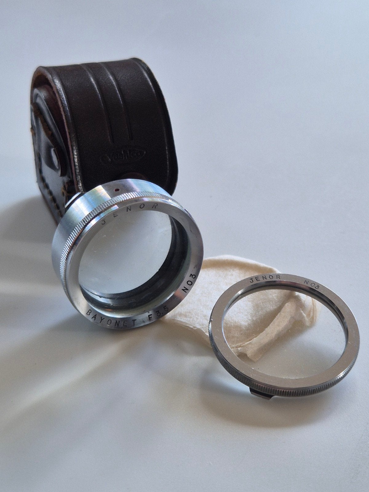 Vintage close-up set (voorzetlenzen) van het merk Jenor, ste, Overige merken, Gebruikt, Minder dan 50 mm, Overige typen