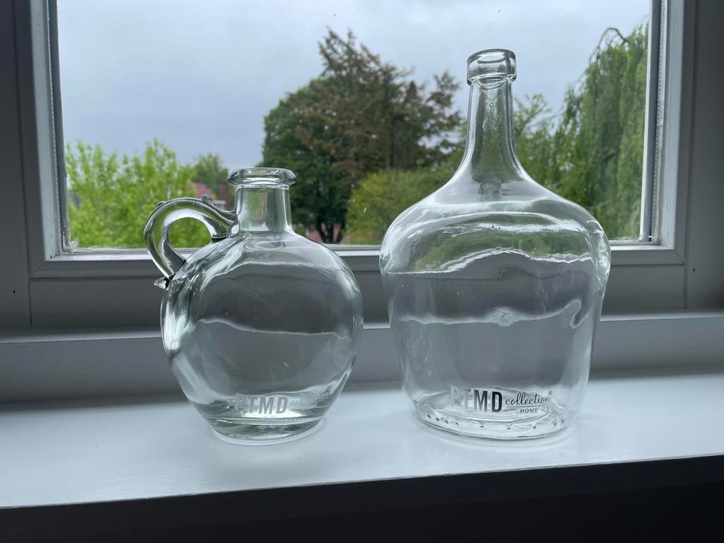 2 leuke vazen van PTMD collection, Ophalen, Overige kleuren, Minder dan 50 cm, Glas