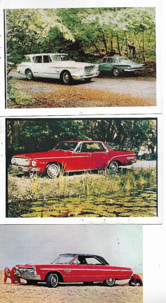 4 Kaarten Chrysler Plymouth Dodge VALIANT, ca. 1965, Nieuw, Ophalen of Verzenden, Overige merken, Chrysler