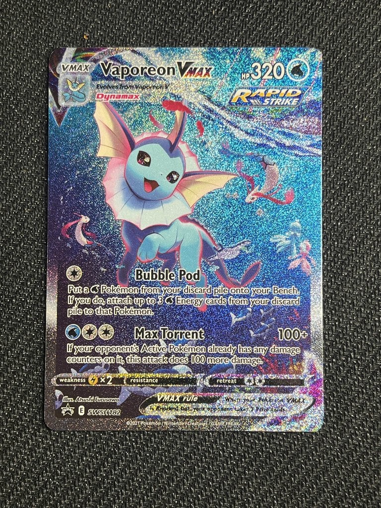 Vaporeon VMAX (SWSH 182), Ophalen of Verzenden, Nieuw, Losse kaart, Foil