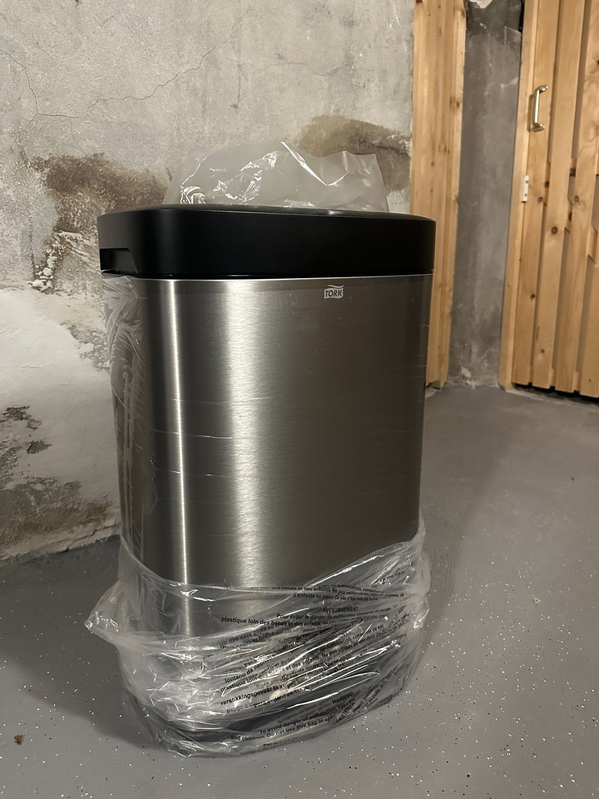 Nieuwe Tork Afvalbak B1 50 Liter - RVS met Zwart Deksel, 40 liter of meer, Ophalen, Nieuw, Rvs