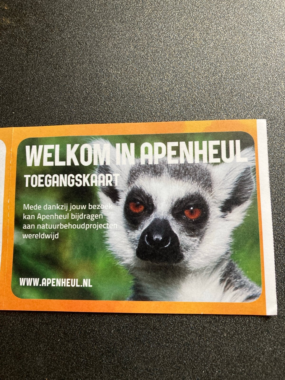 Gratis kaartje apenheul, Eén persoon