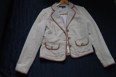 JASJE / BLAZER afgezet met suède College Style Maat 42, Beige, Maat 42/44 (L), Ophalen of Verzenden, Zo goed als nieuw