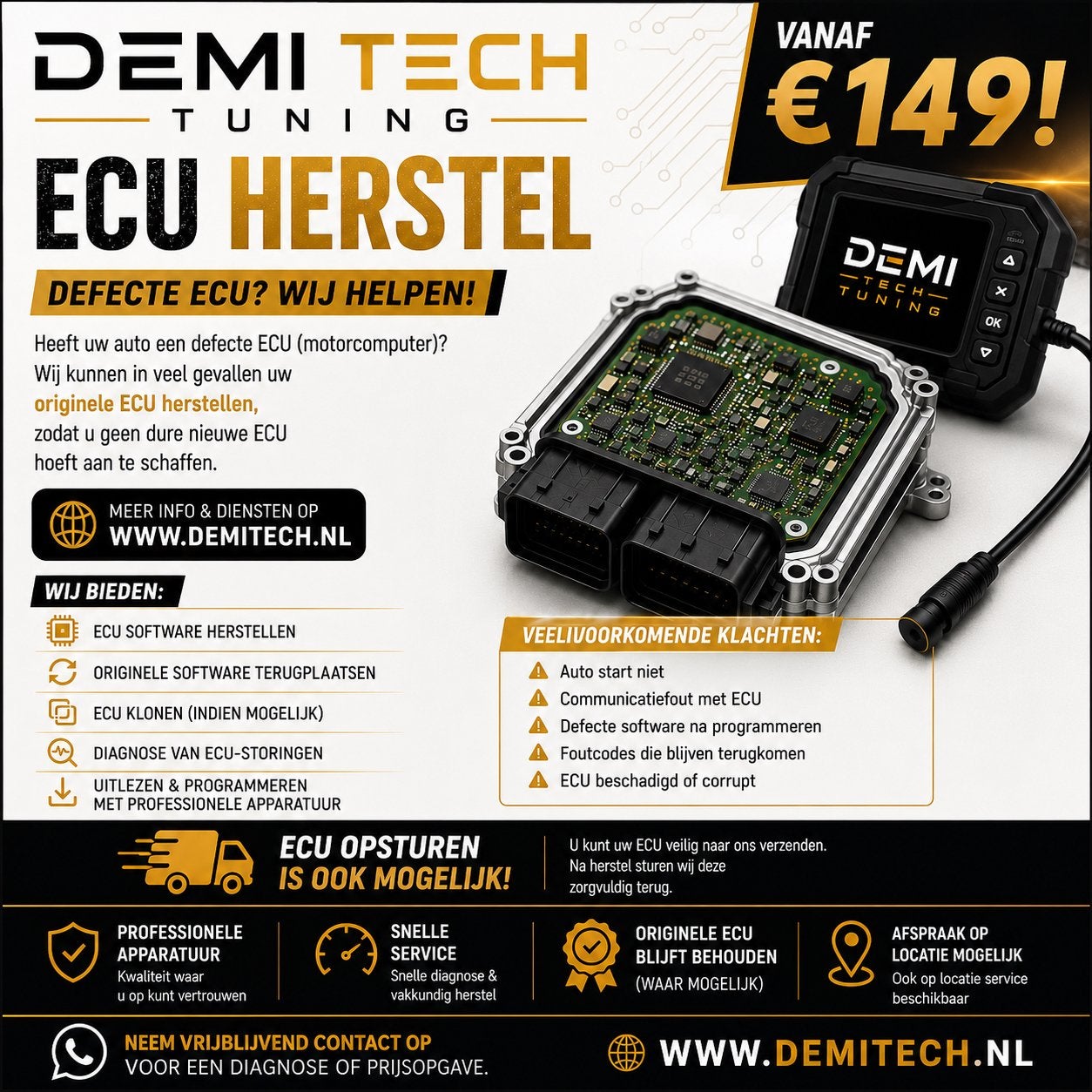 ECU Herstel – Defecte ECU? Wij Helpen!, Ophalen