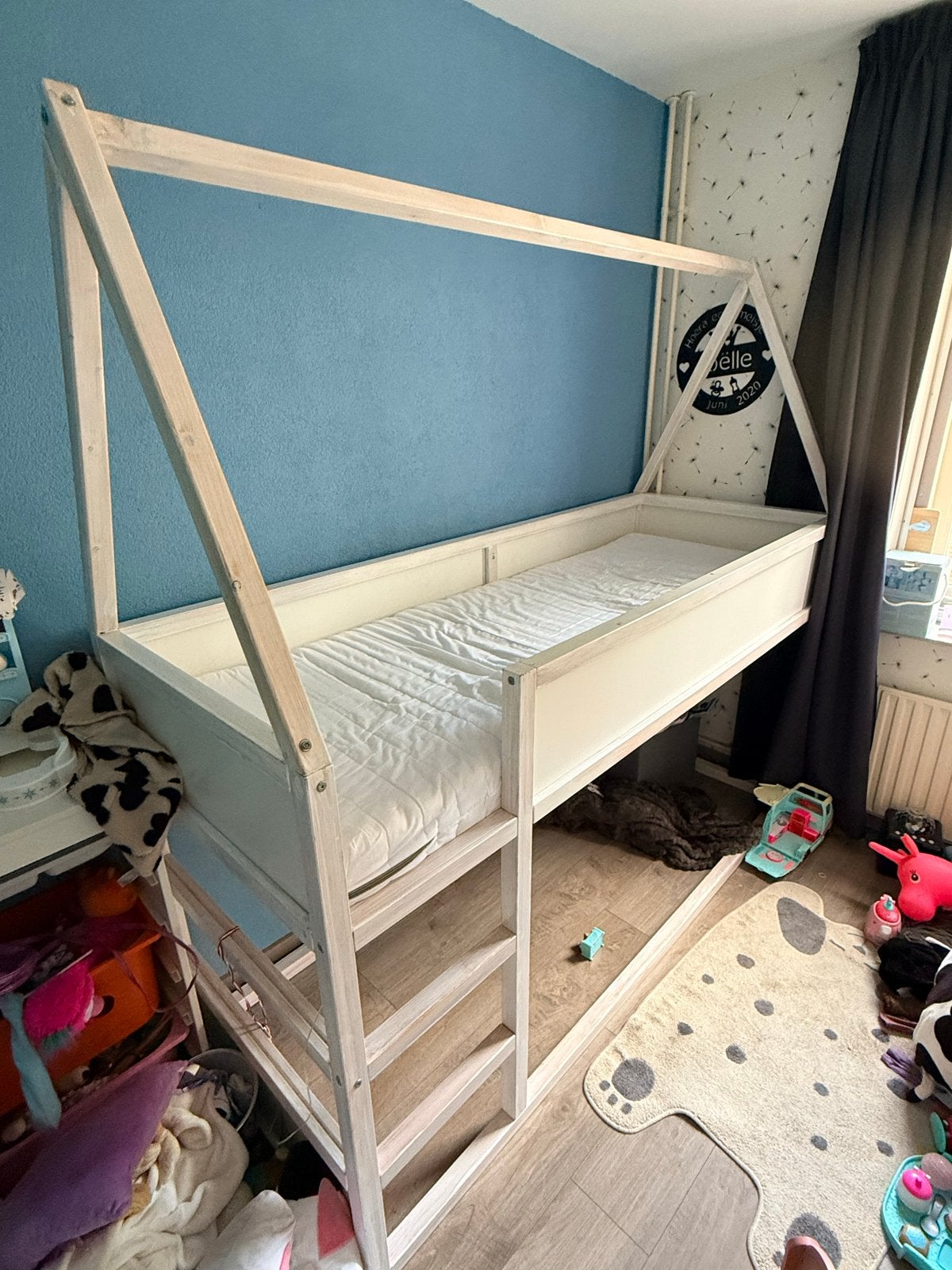 Leuk halfhoogslaper bed voor kinderen, Ophalen, Gebruikt, 90 cm, Eenpersoons