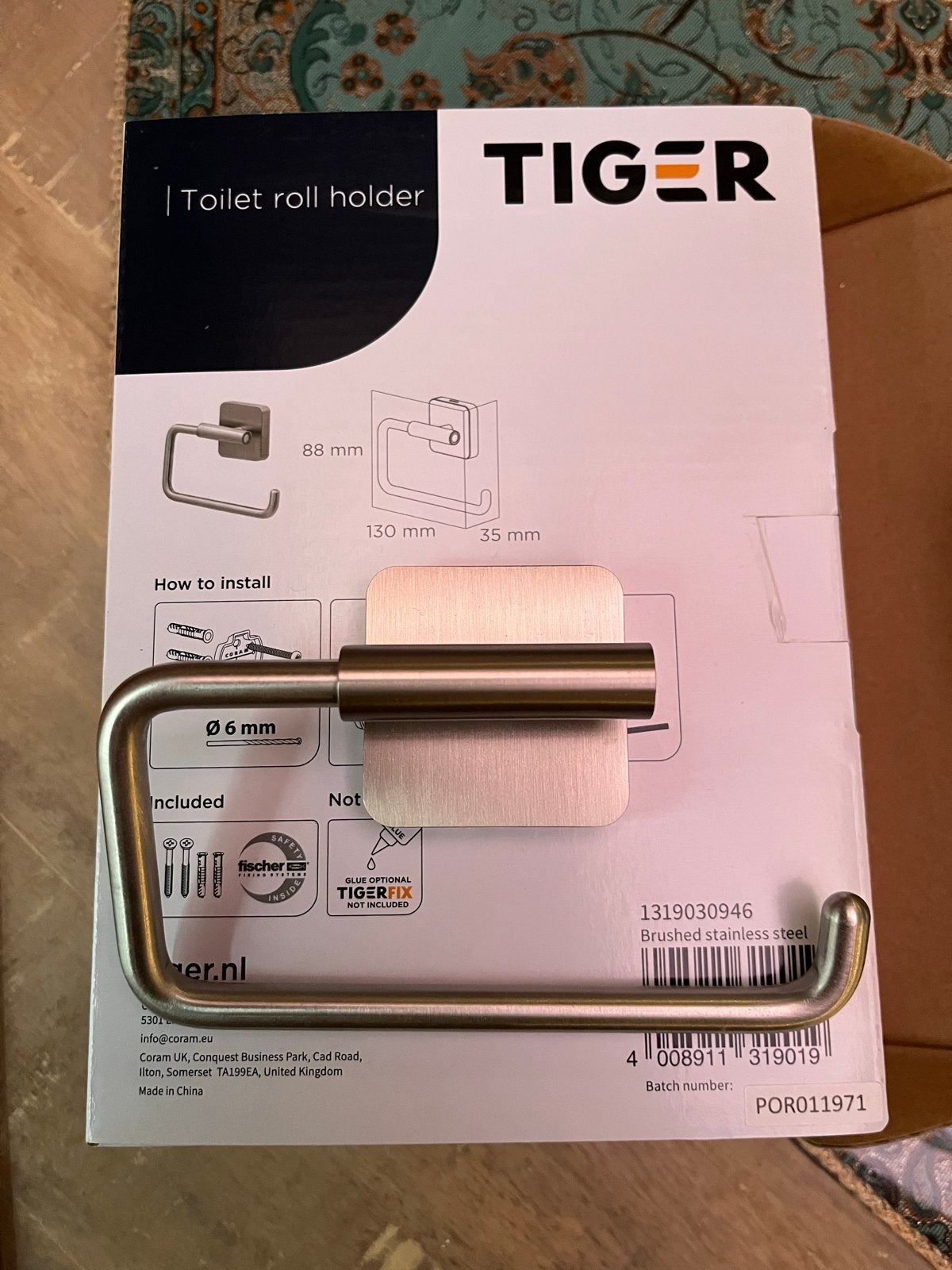 Nieuwe Tiger wc rol houder - RVS geborsteld, Toilet-accessoire, Overige merken, Nieuw, Ophalen of Verzenden