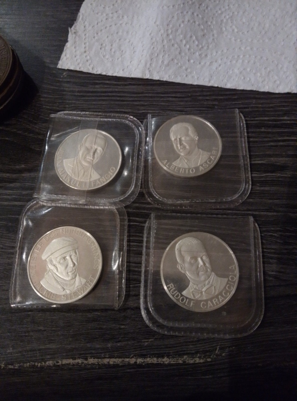 Set van 4 Nürburgring racelegende herdenkingsmunten, Ophalen of Verzenden, Zilver, Buitenland