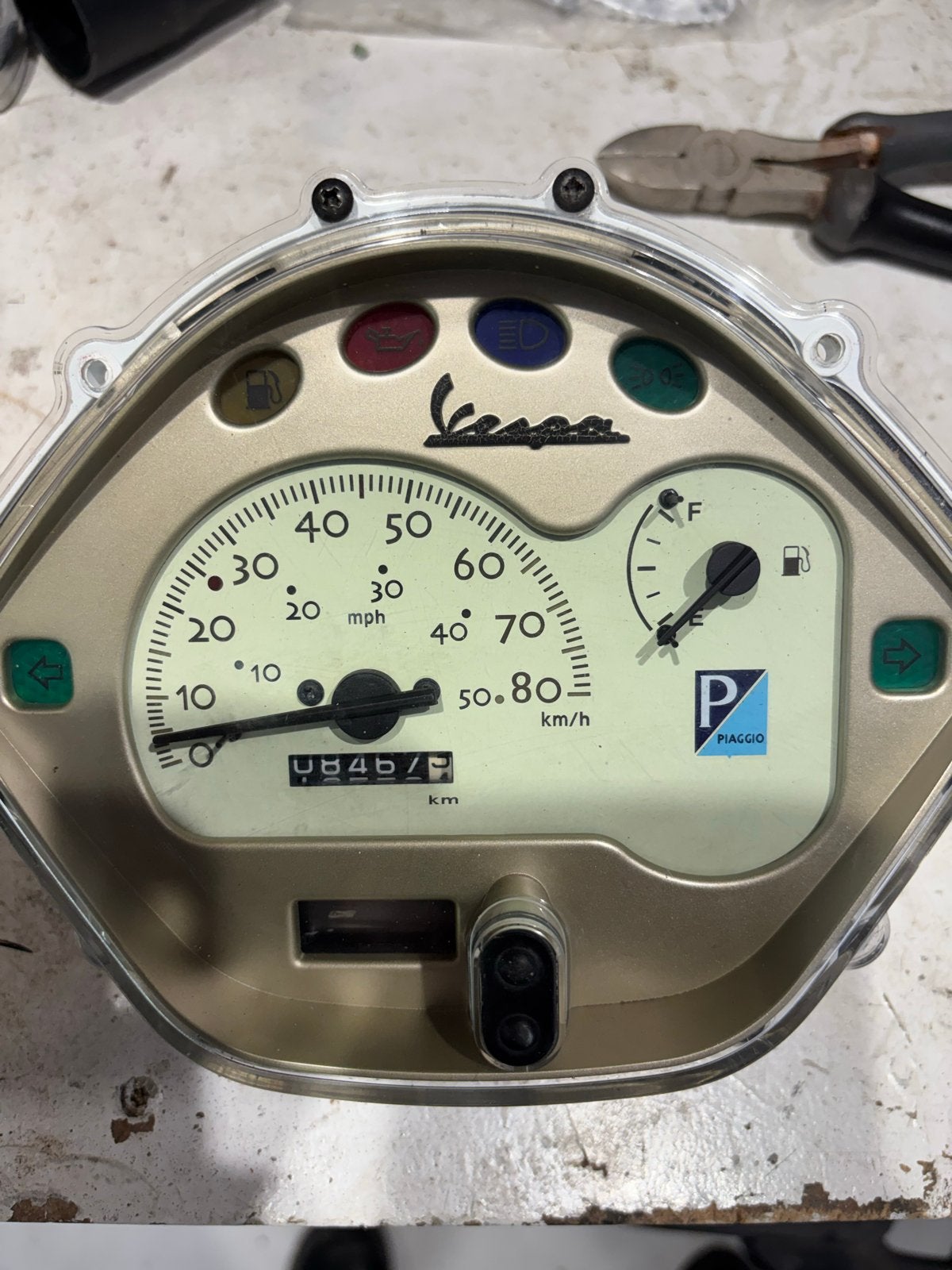Vespa Piaggio snelheidsmeter tellerklok, Ophalen of Verzenden, Gebruikt, Overige typen, Vespa