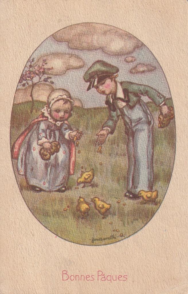 paaskaart, Verzamelen, Ansichtkaarten | Themakaarten, Verzenden, Voor 1920, Sterren en Beroemdheden