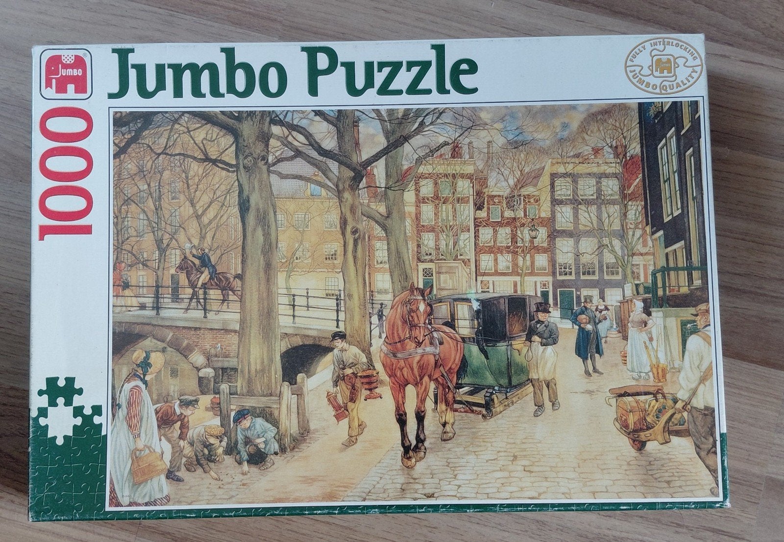 Prachtige Jumbo puzzel. Oude schoolplaat tafereel., Ophalen of Verzenden, 500 t/m 1500 stukjes, Zo goed als nieuw