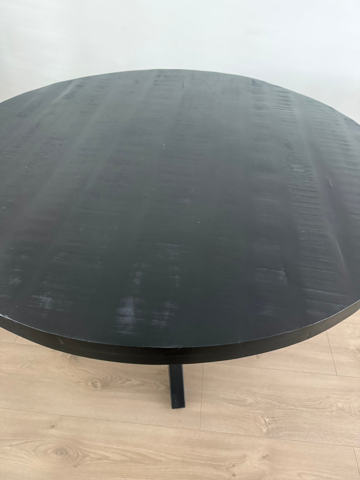 Ronde eettafel zwart, Ophalen, Zo goed als nieuw, Rond, 100 tot 150 cm