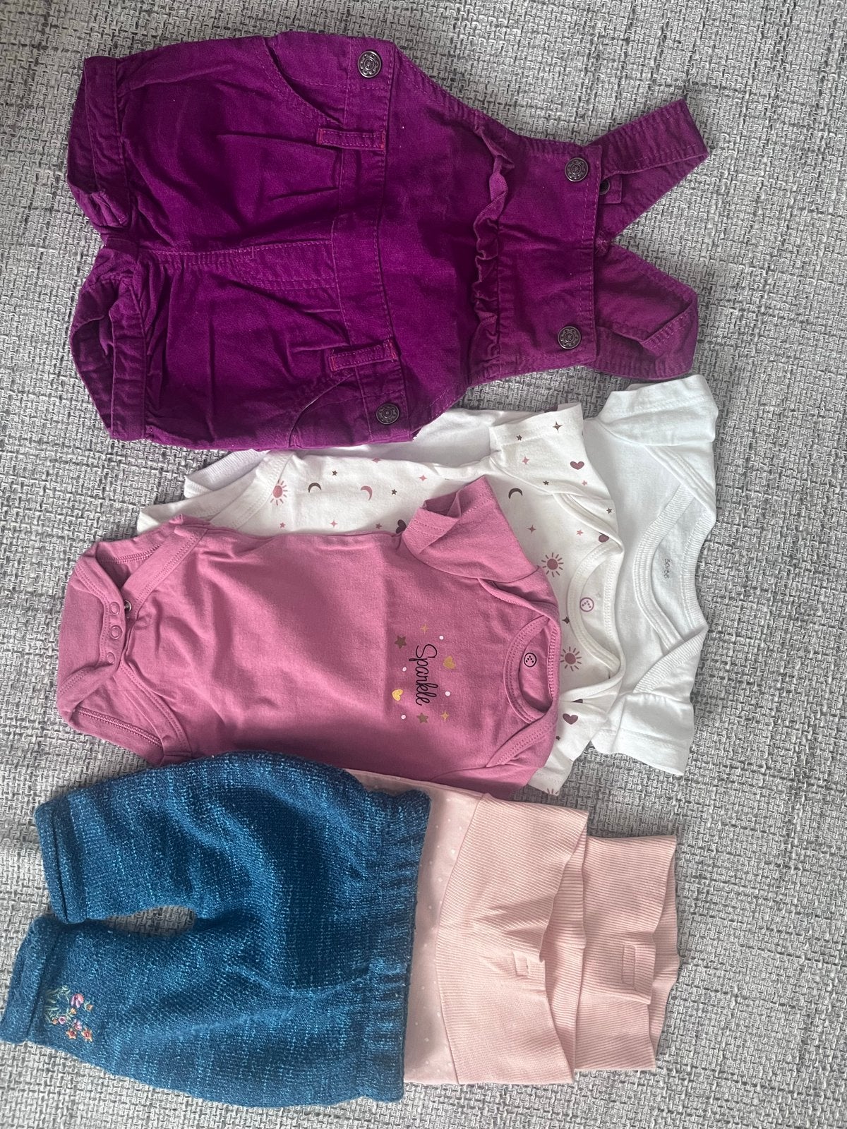 Zomerkleding baby maat 50-56 (rompers, broekjes, tuinbroekje, Ophalen of Verzenden, Gebruikt, Meisje