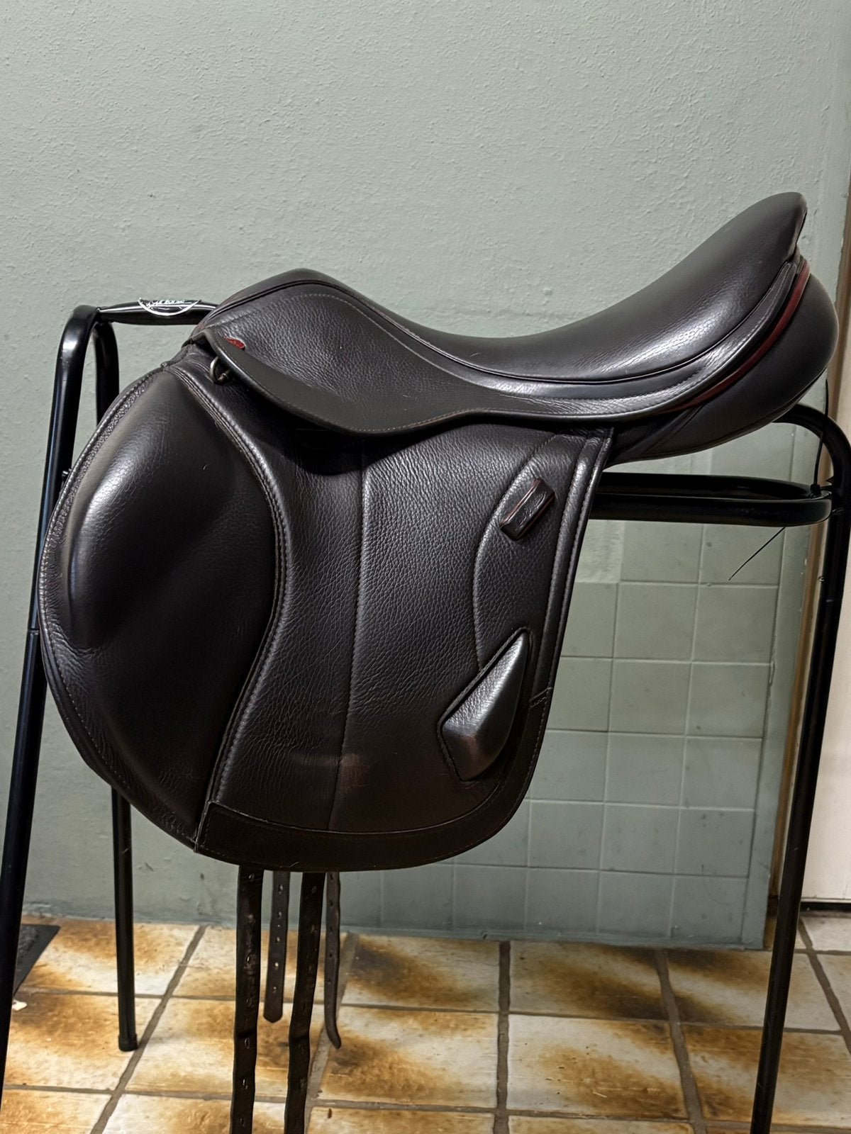 Eventingzadel springszadel monoblad, L (17.5 inch), Gebruikt, Overige merken, Ophalen of Verzenden