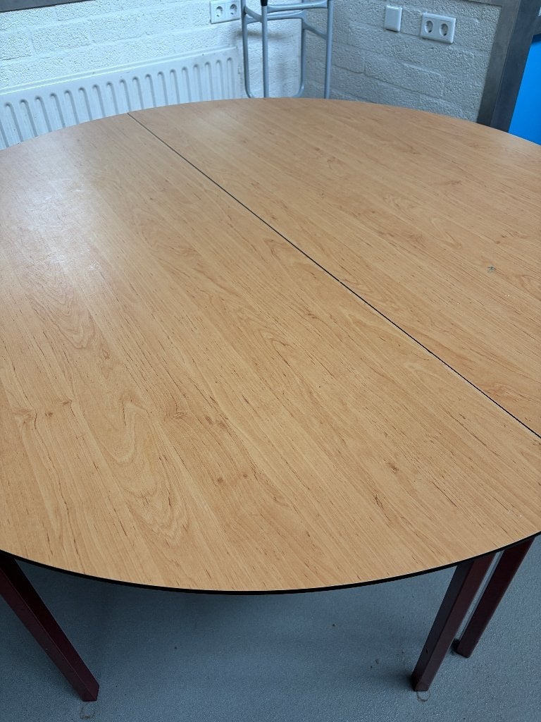 ronde tafel, Huis en Inrichting, Tafels | Eettafels, Ophalen, Gebruikt, 100 tot 150 cm, Kantine, keuken, werkplaats