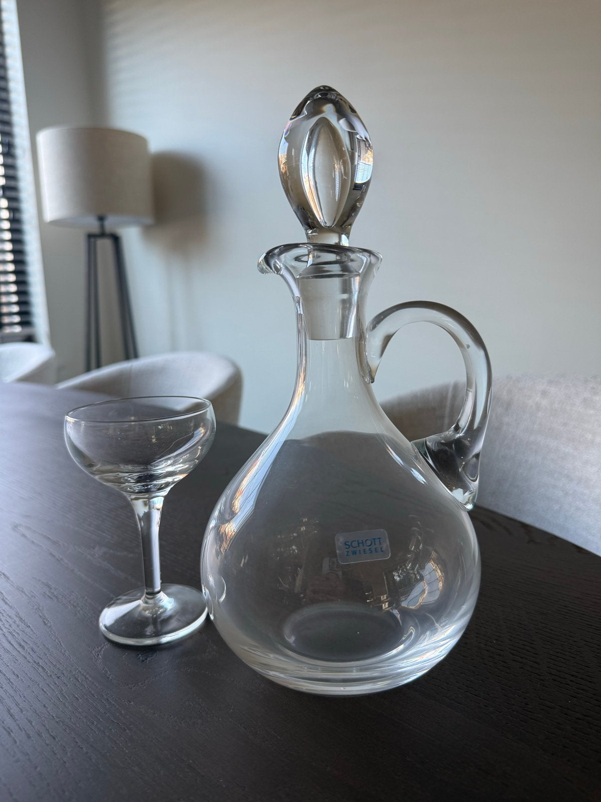 Karaf met dop van Schott Zwiesel kristalglas, Ophalen of Verzenden